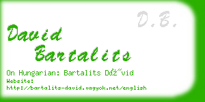 david bartalits business card